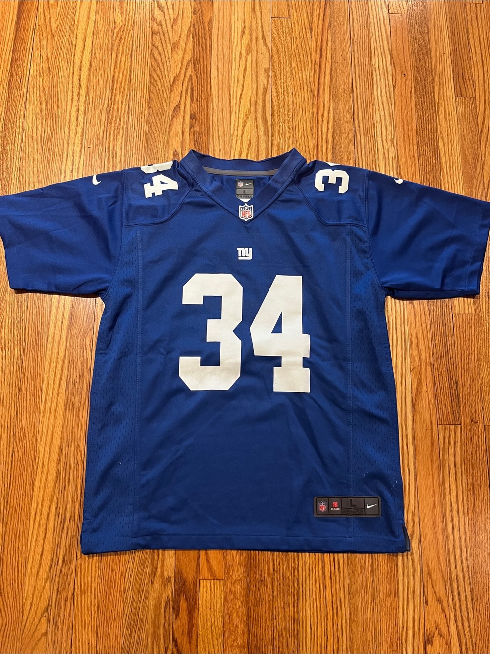 Nike Youth Blue New York Giants #34 Football Jersey